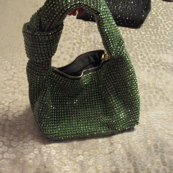 Madison  West green rhinestone handbag 9 x 6 used twice stunning but too small - Picture 1 of 4